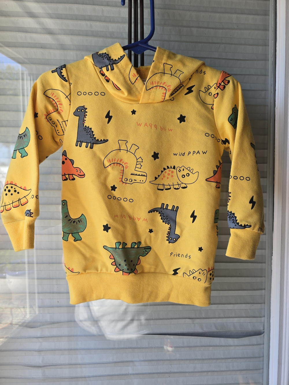 Kids' Yellow Dino Hoodie Sweatshirt